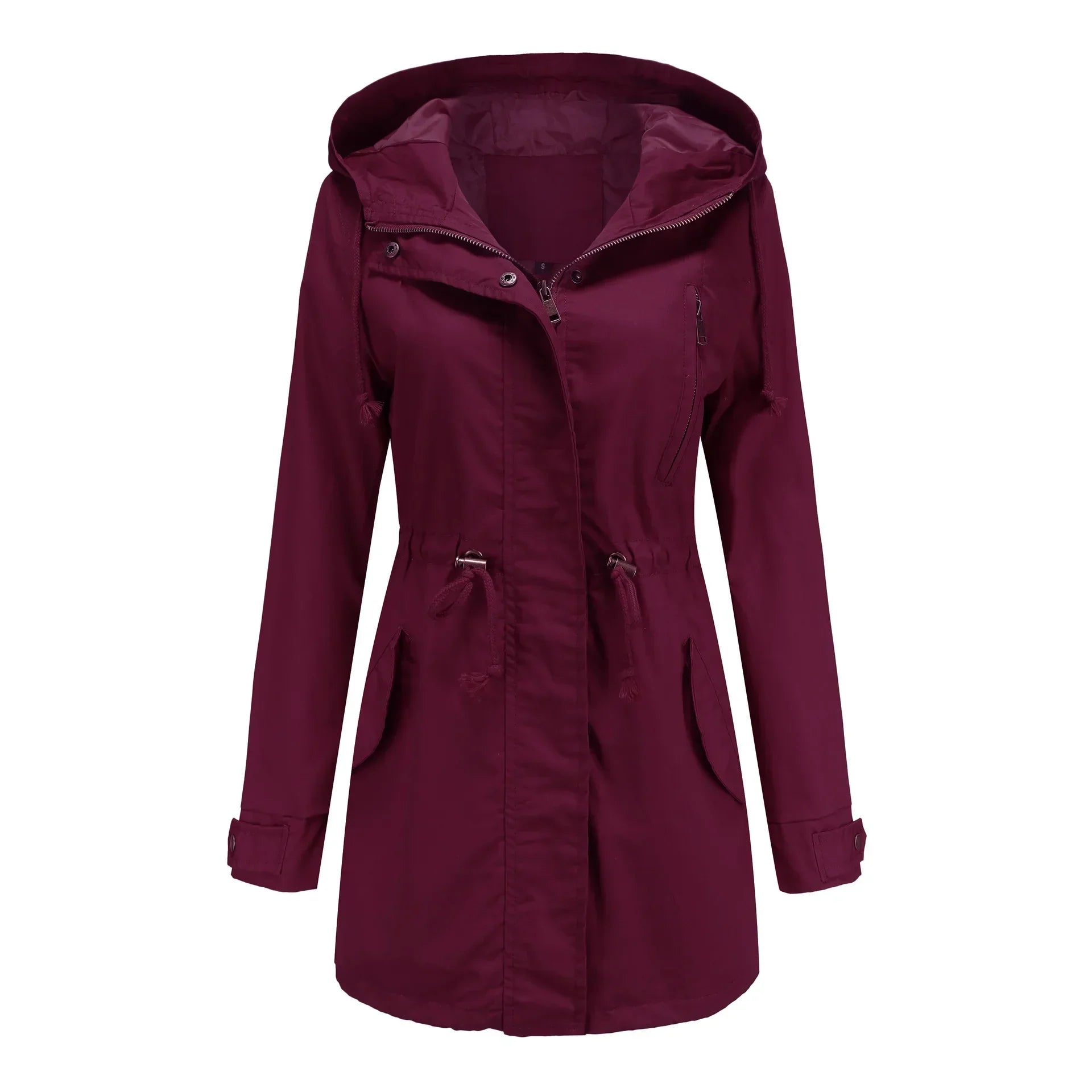 Damen Reiverschluss Windjacke Mit Kordelzug