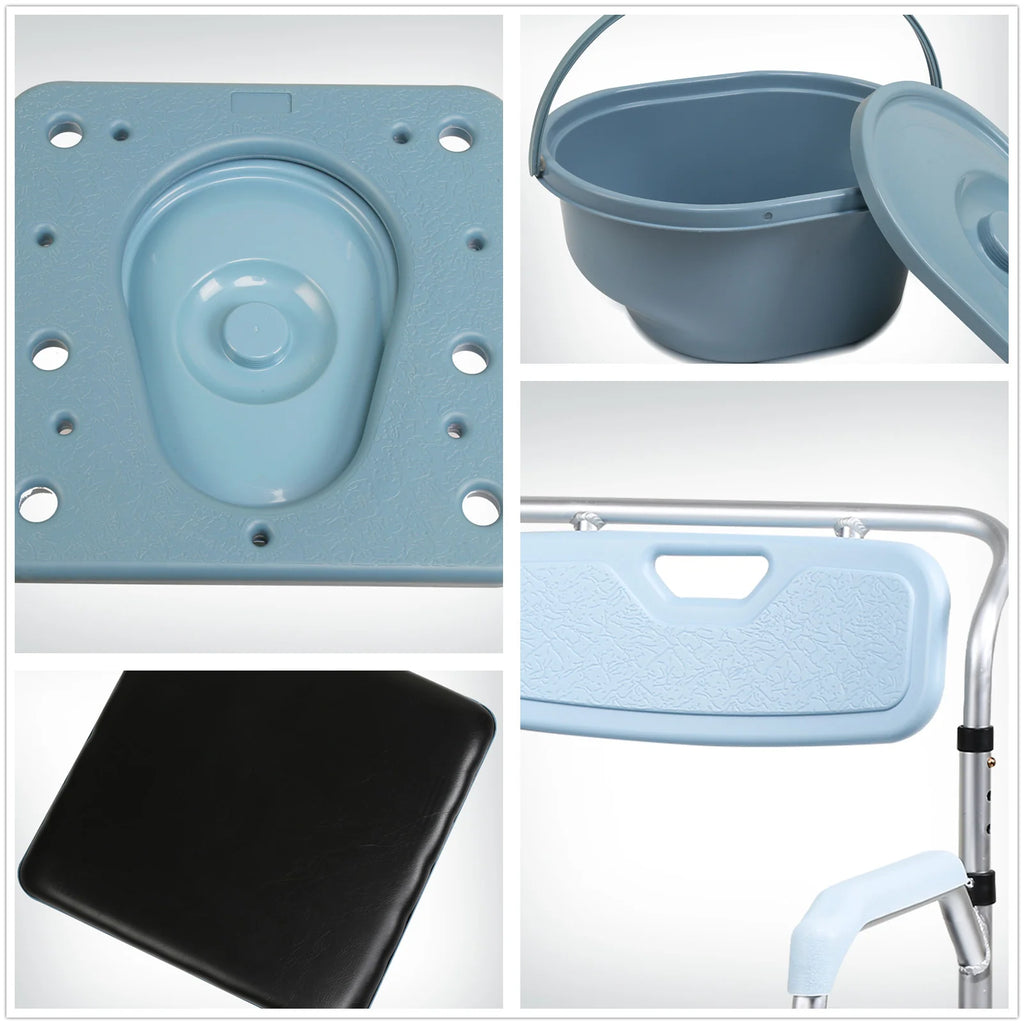 Sonnewelt Sedia comoda regolabile in altezza con sedia WC inclusa