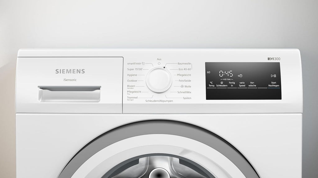 Siemens WM14N223 Lavatrice iQ300, Carica frontale con capacità di 7 kg, 1400 giri/min, speedPack L, Display LED, Programma Outdoor, Bianco, 60 cm