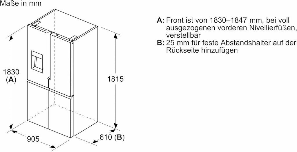 Frigorifero Multic дверный SIEMENS KF96NVPEA iQ300, 183 x 91 cm, 405 L di refrigerazione e 200 L di congelamento, hyperFresh per una freschezza più duratura, noFrost per non sbrinare mai più, superCooling per un raffreddamento più rapido