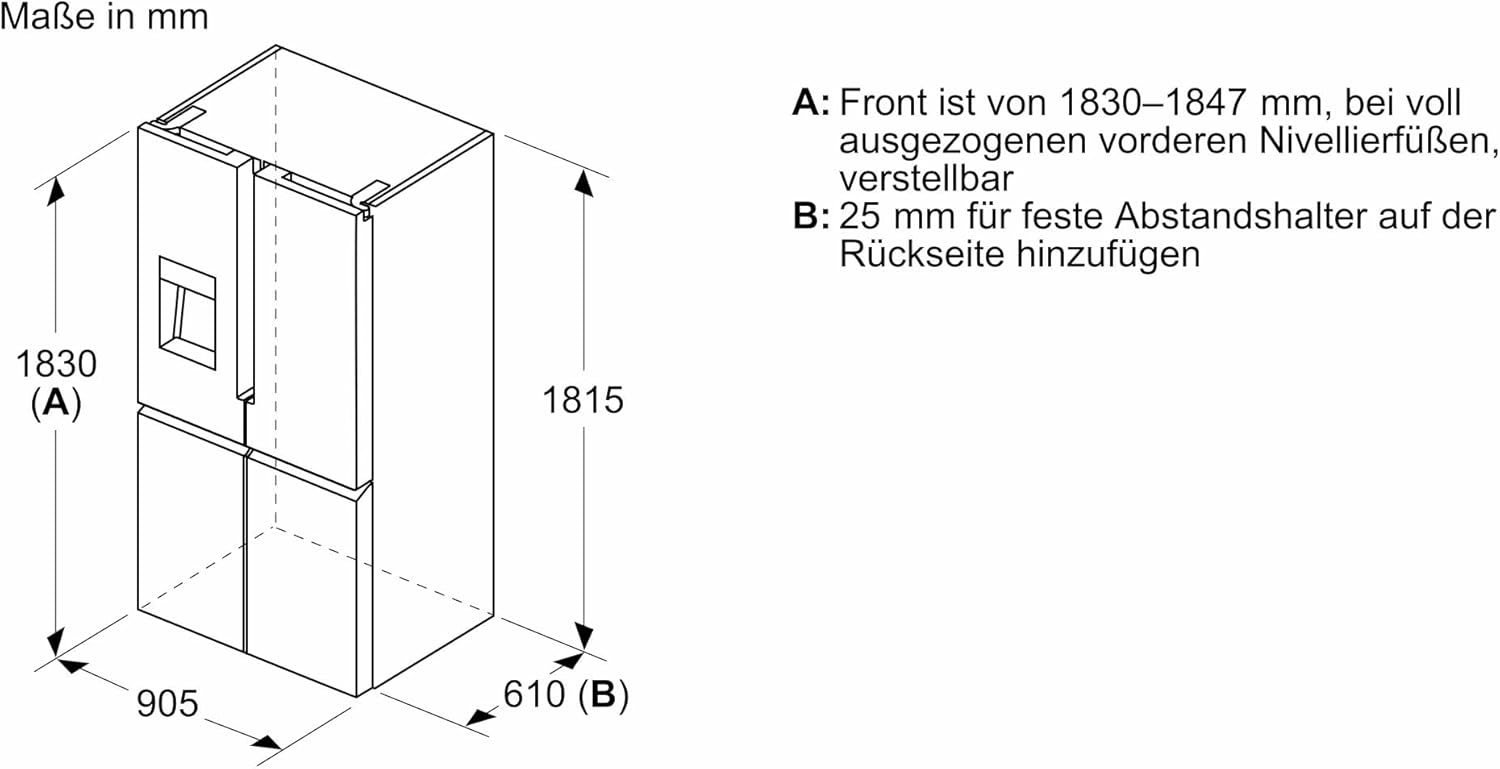Frigorifero Multic дверный SIEMENS KF96NVPEA iQ300, 183 x 91 cm, 405 L di refrigerazione e 200 L di congelamento, hyperFresh per una freschezza più duratura, noFrost per non sbrinare mai più, superCooling per un raffreddamento più rapido