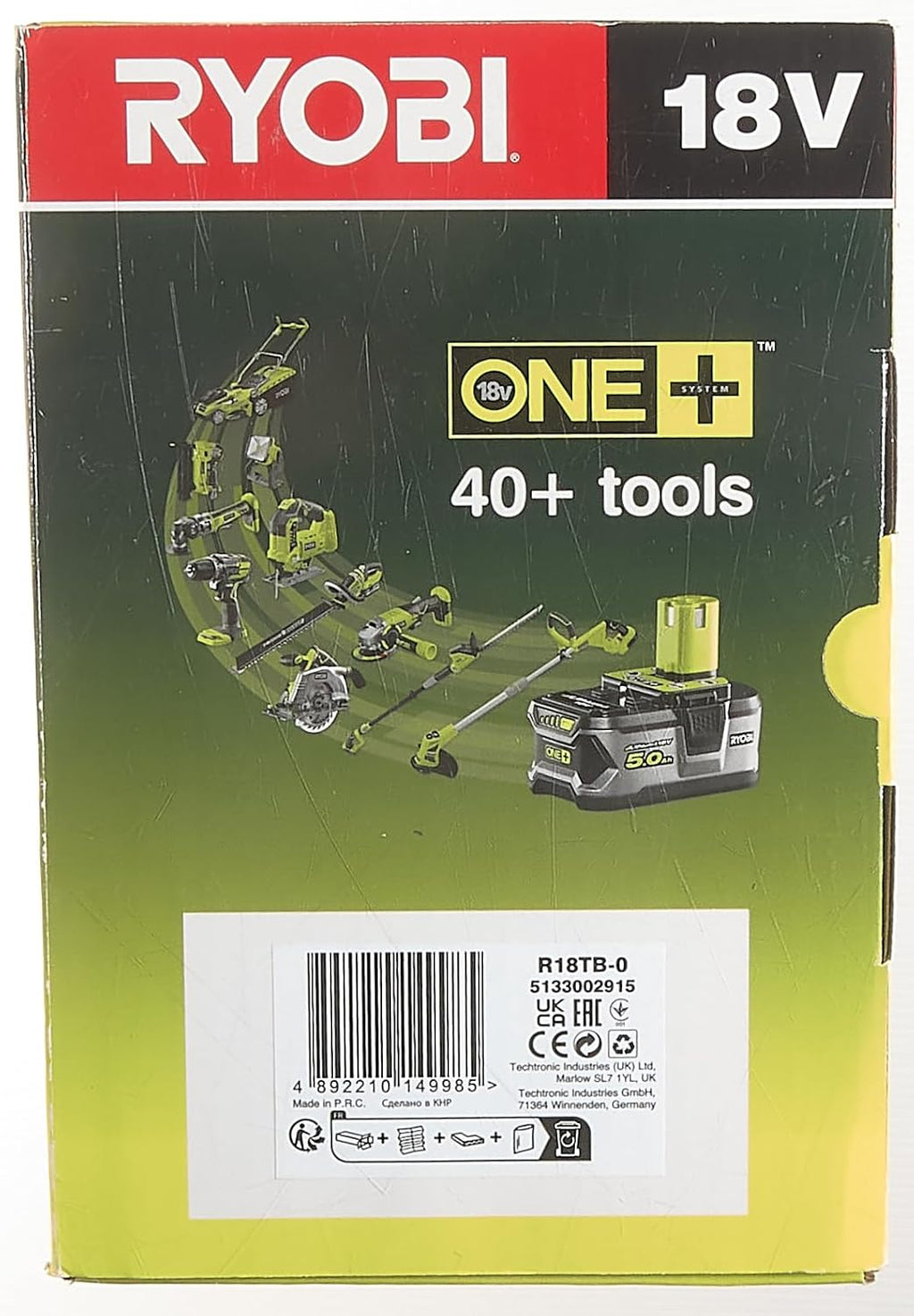 18 V ONE+ Akku-Geblse R18TB-0 (Luftvolumen 2,9 m/min, Luftgeschwindigkeit von 200 km/h, ohne Akku und Ladegert)