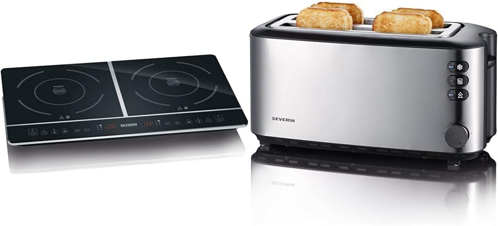 SEVERIN Doppio Fornello a Induzione per Cucina, Ufficio o Campeggio, Piastra di Alta Qualità, Fornello da Campeggio per Due Pentole, nero, 3.400 W, DK 1031