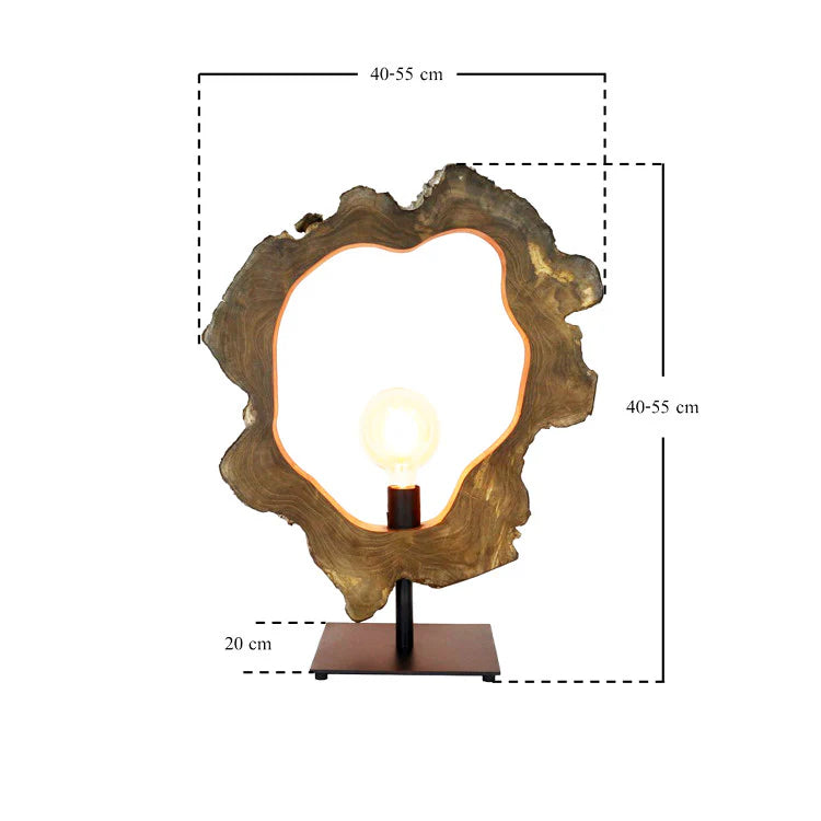 Lampada da tavolo in legno NATURA disco di albero