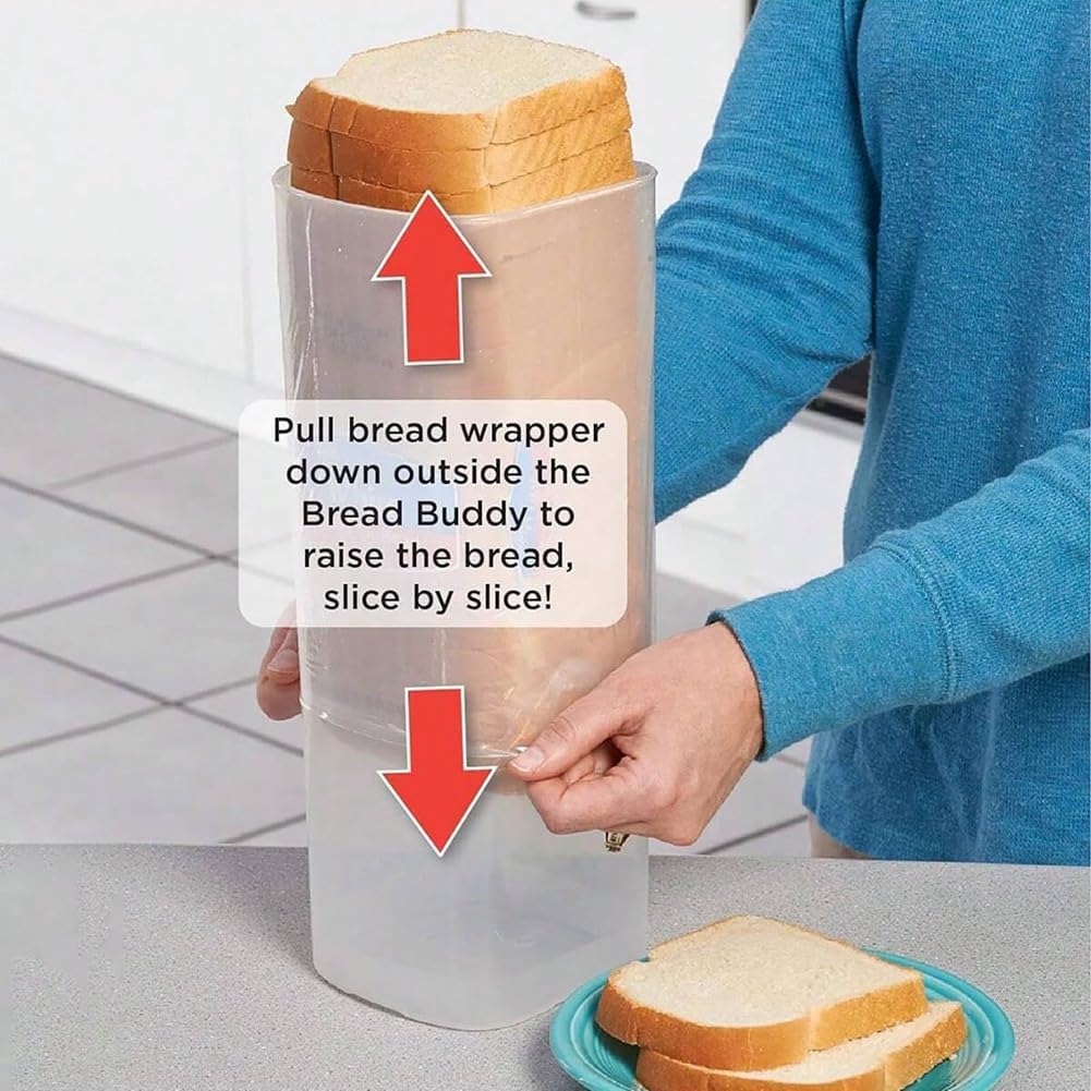 Tlilyy Scatola di pane trasparente in plastica, porta toast per la conservazione della freschezza con coperchio, contenitore per il pane croccante, contenitore per la conservazione del pane, facile da usare A
