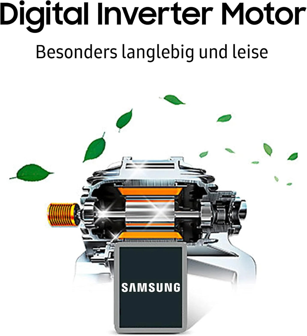 Samsung WW90T4048EE/EG Lavatrice, 9 kg, 1400 giri/min, Ecobubble, Programma vapore igienizzante, Funzione Smacchia Tutto, Motore Digital Inverter, Bianco