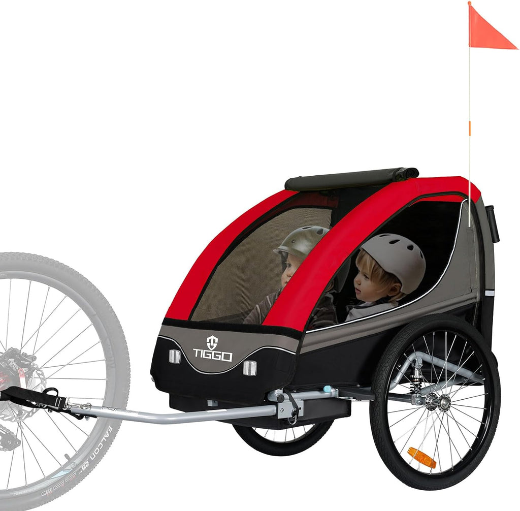 Tiggo S2 Rimorchio per Bambini con Sospensioni Jogger 2 in 1 Passeggino Bicicletta Rimorchio Girevole a 360°