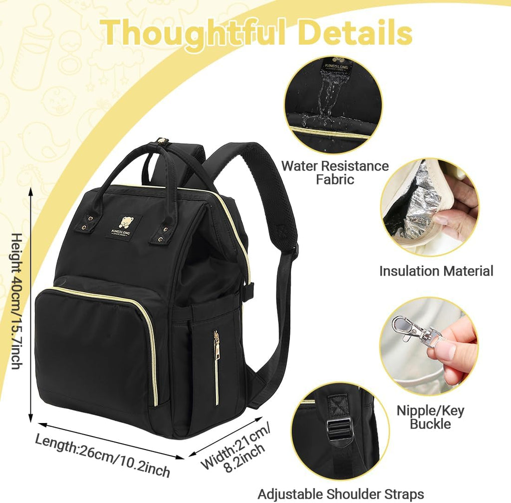 Luvsway Wickeltasche, Reise-Babytaschen für neue Mutter, 16 Taschen, große Kapazität, multifunktionaler Umstandsrucksack, tragbare Handtaschen-Rucksäcke für Kinderwagen, Babyparty-Geschenke für