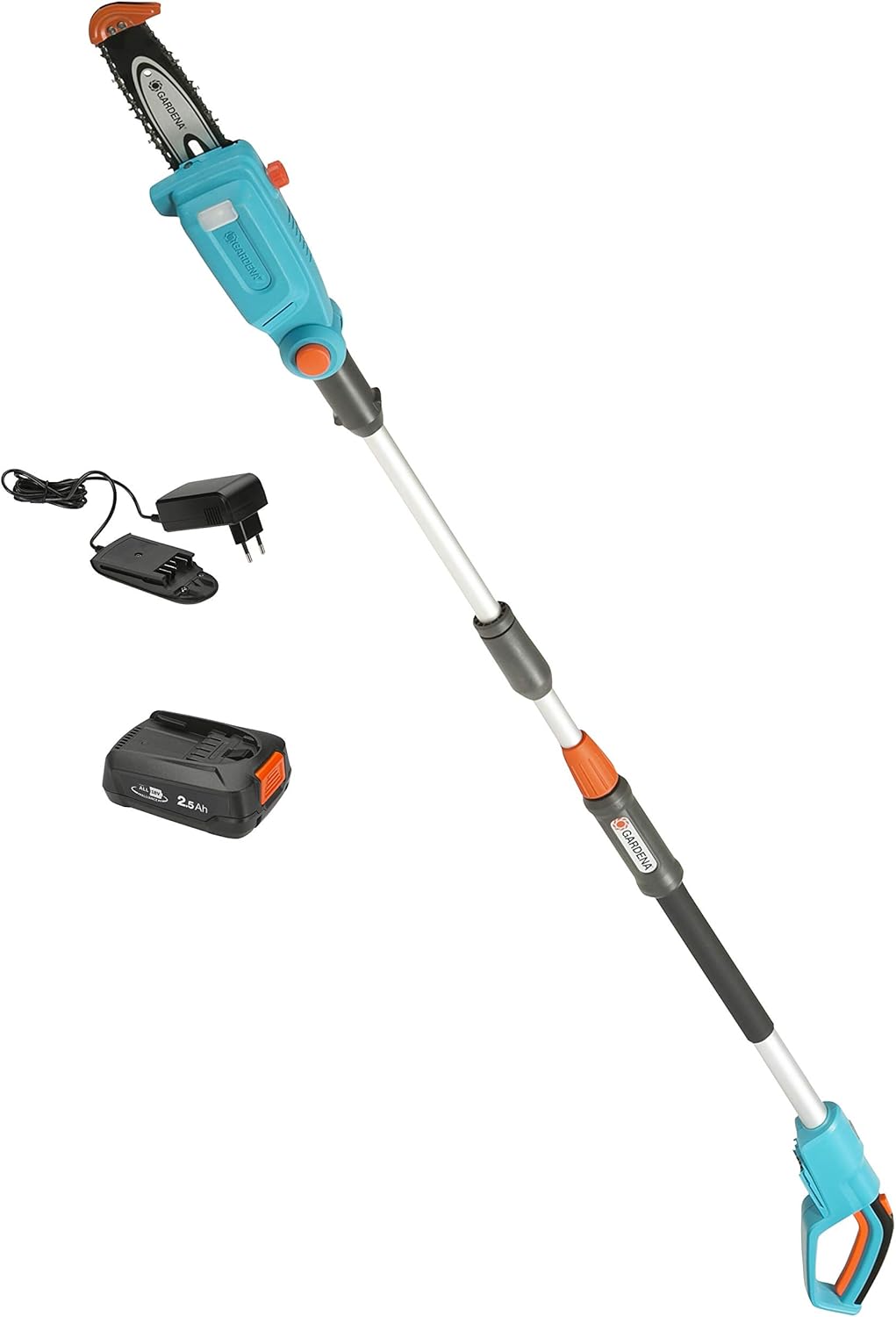 Gardena Tagliasiepi Telescopico a Batteria THS 42/18V P4A Set Pronto all'Uso: Tagliasiepi fino a 3 m di portata, lama da 42 cm, testa orientabile, incl. batteria 18V P4A (14732-20)