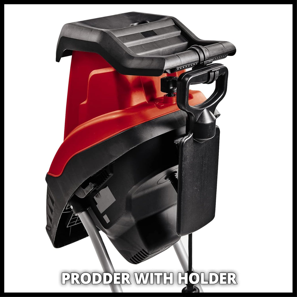 Trituratore elettrico Einhell GC-KS 2540 (2 lame reversibili in acciaio speciale, grande apertura per imbuto, interruttore di protezione motore, sacco di raccolta, maniglia di trasporto inclusa di pestello, 2 lame di ricambio)