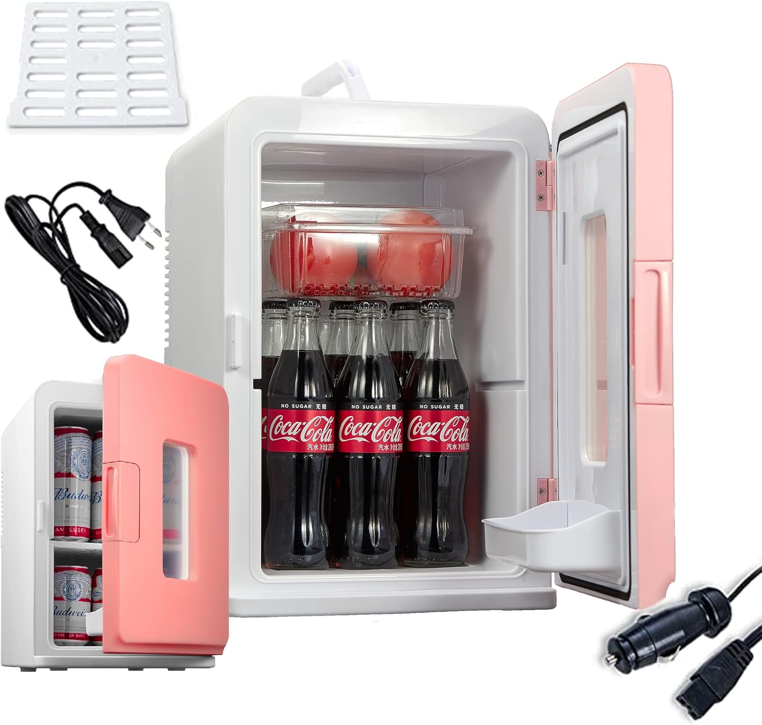 NORTHCLAN Mini Frigo per Camera 15 L, con 220 V CA/12 V CC per Uso in Auto e Casa, Frigorifero Portatile e Scaldavivande Perfetto per Bevande, Cosmetici, Snack, Modalità Max ed Eco, Nero