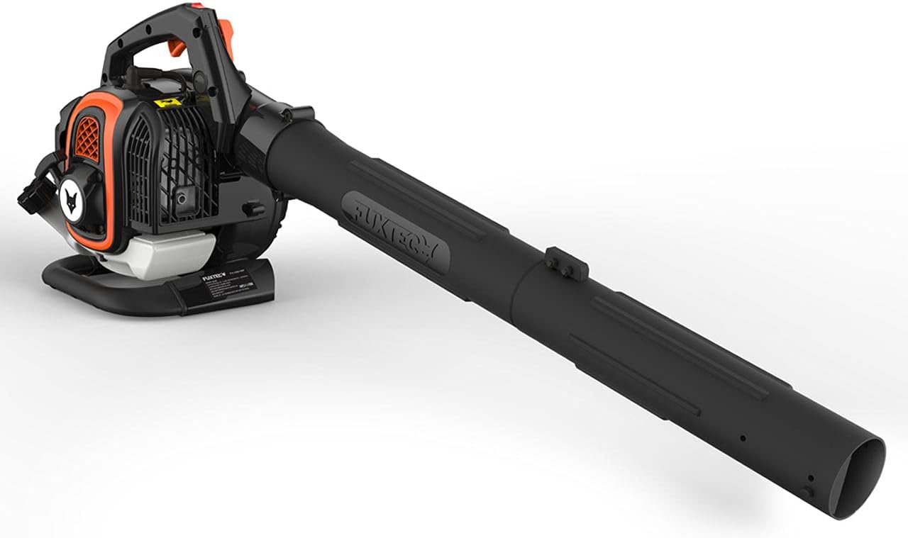 FUXTEC Aspiratore/Soffiatore Professionale a Benzina FX-LBS126P – Soffiatore & Trituratore con Tubo di Soffiatura – Tubo di Aspirazione & Sacco di Raccolta da 60L – Funzione Antivibrazione – Velocità di Soffiatura 62,7 m/s
