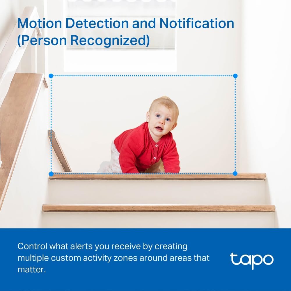 Tapo TP-Link C200P2 360° berwachungskamera für den Innenbereich, 1080P, Nachtsicht, Bewegungserkennung, Zwei-Wege-Audio, kompatibel mit Alexa&Google Assistant, für Babys/Haustiere, 2 stück C200