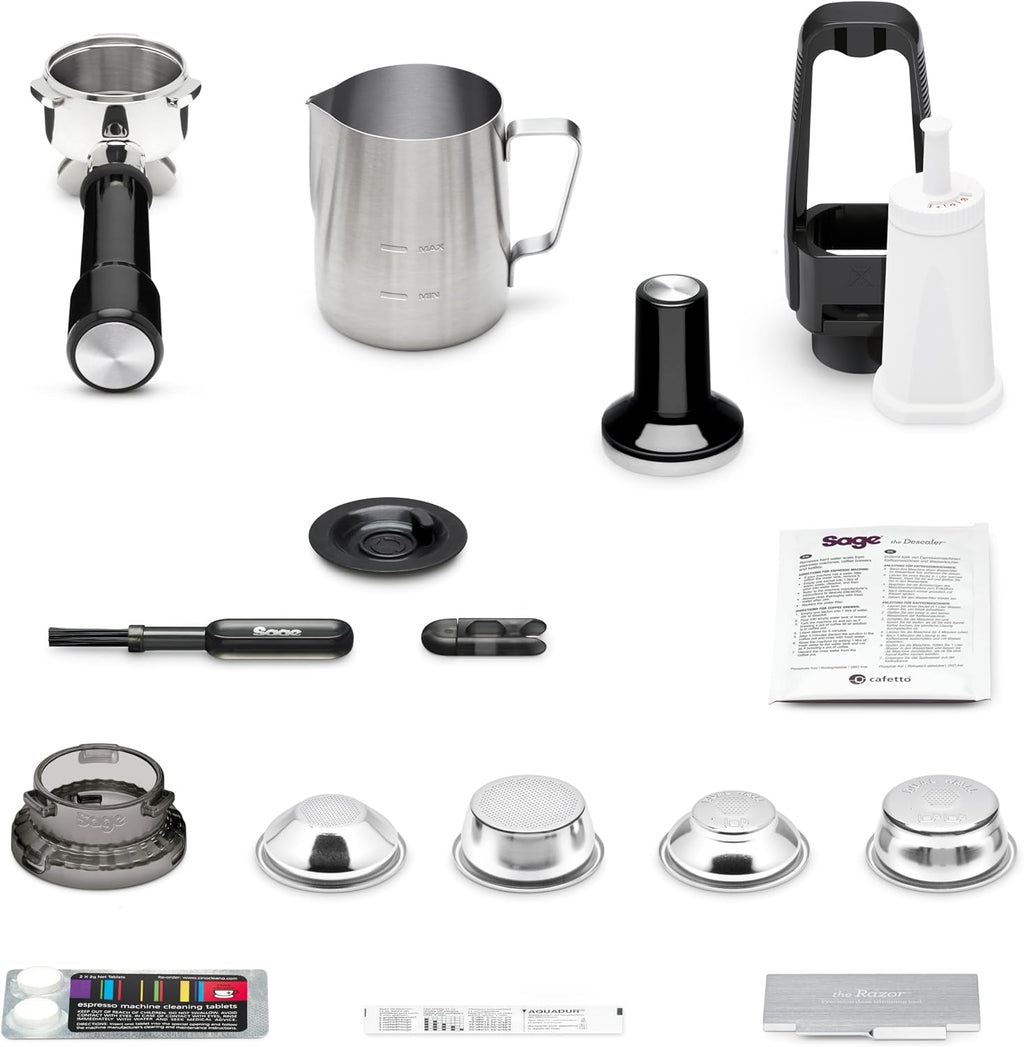 Sage - The Barista Touch - Macchina da caffè con schiumalatte automatico e macinacaffè integrato - Touchscreen, pressino rimovibile, 5 impostazioni predefinite - Macchina per caffè espresso - Acciaio Inox Spazzolato