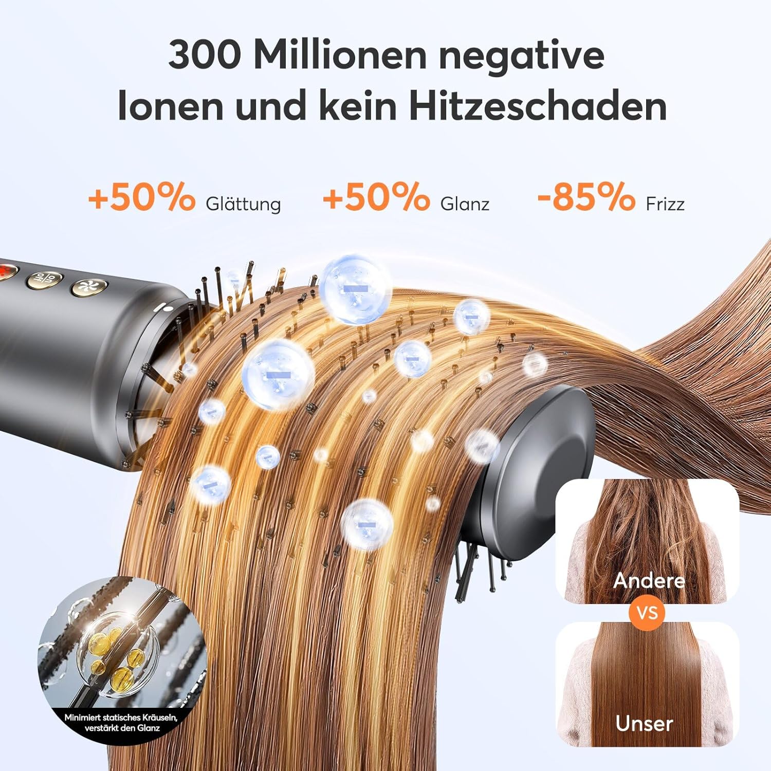 Asciugacapelli ionico 5 in 1 Airstyler 110.000 giri/min, Styler professionale per asciugatura rapida, Spazzola ad aria calda senza effetto crespo, Arricciacapelli automatico da 32 mm, Spazzola lisciante e spazzola volumizzante, Confezione regalo