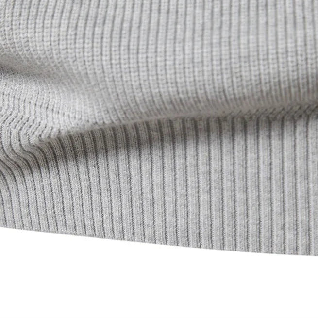 Halb-Reiverschluss Steppstrickpullover für Herren