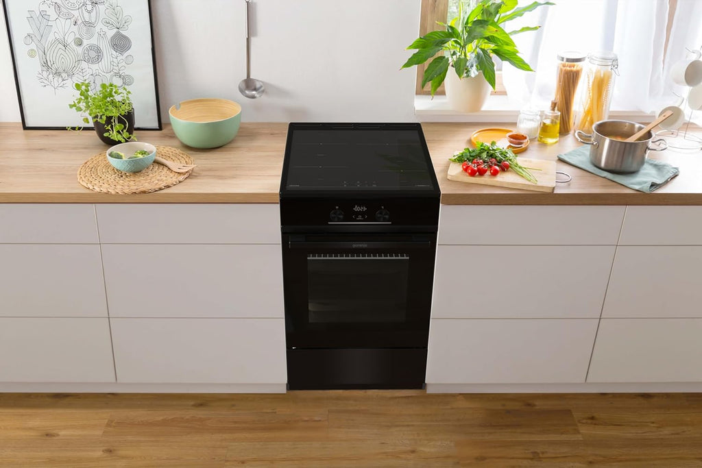 Gorenje GEIT5C61SPG Cucina indipendente con piano cottura a induzione, 50 cm, 70 litri, argento, PerfectGrill, AirFry, FrozenBake, Pizza Mode 300°C, AquaClean, Made in Europe, inox