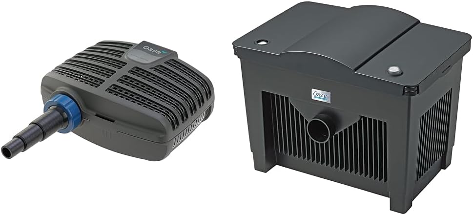 OASE 51096 Pompa per filtro e ruscello AquaMax Eco Classic 5500, portata 5300 l/h, pompa per ruscello a risparmio energetico, pompa per laghetto, filtro, pompa, ruscello, grigio scuro