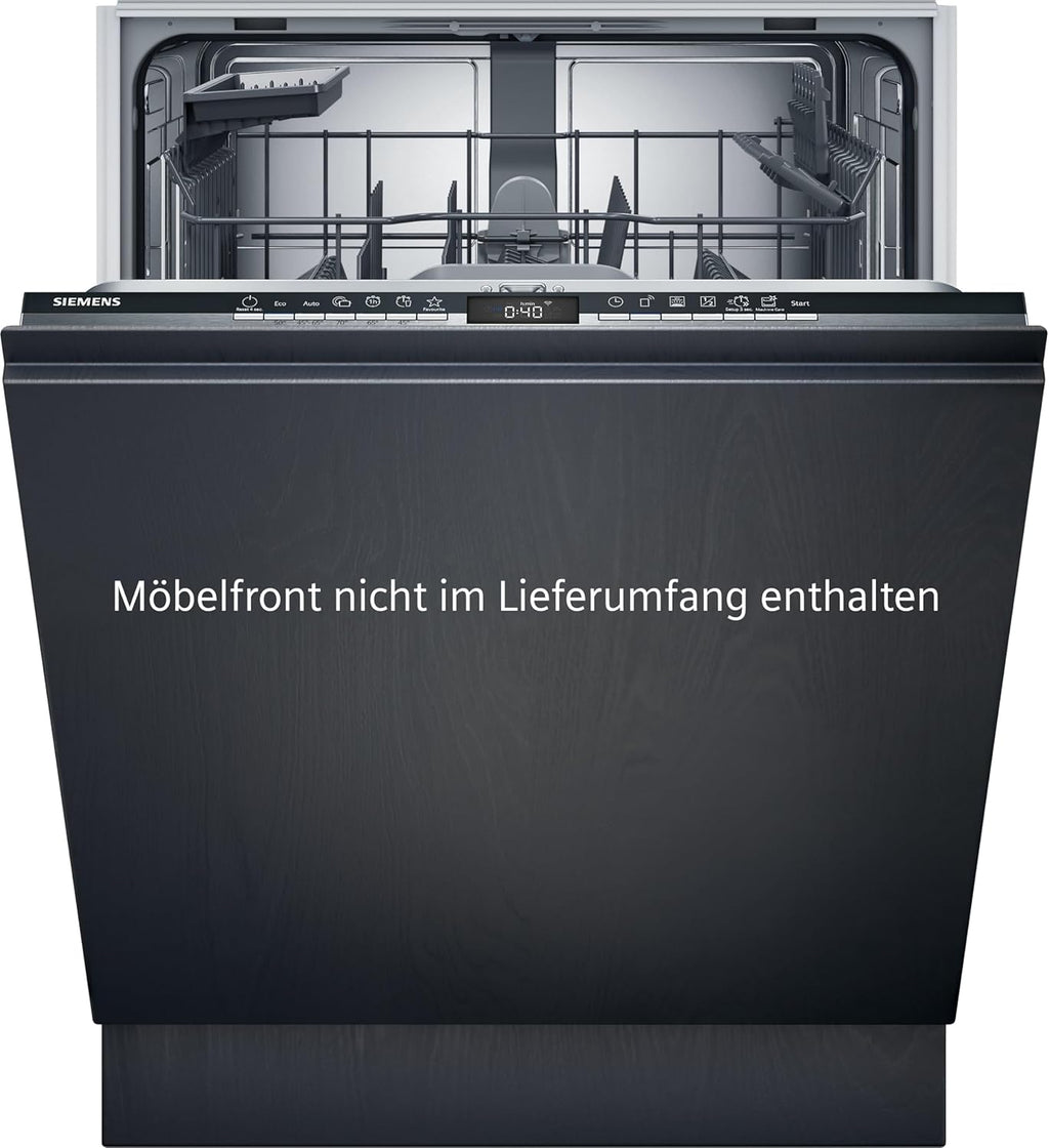 Siemens SN43ES14VE, lavastoviglie intelligente iQ300, lavastoviglie da incasso con cassetto portaposate, 60 cm, apertura automatica della porta grazie ad autoOpen dry, particolarmente silenziosa con motore iQdrive, aquaStop, acciaio inossidabile
