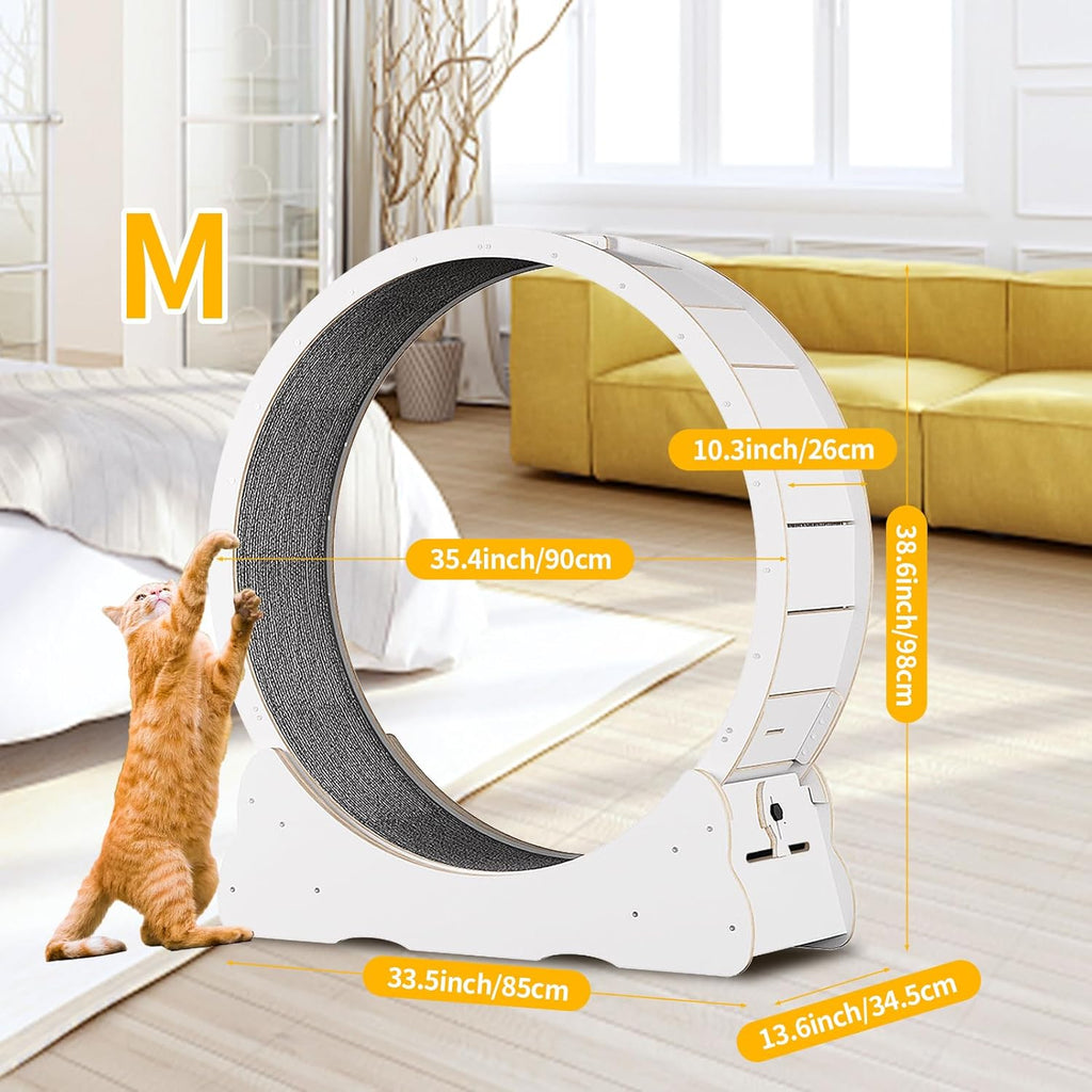 Keyzone Ruota per esercizi per gatti, 1100 x 345 x 1170 mm Tapis roulant per gatti, Tapis roulant con moquette, Attrezzatura fitness per la perdita di peso, Giocattolo sportivo per gatti, Per una vita più lunga del gatto