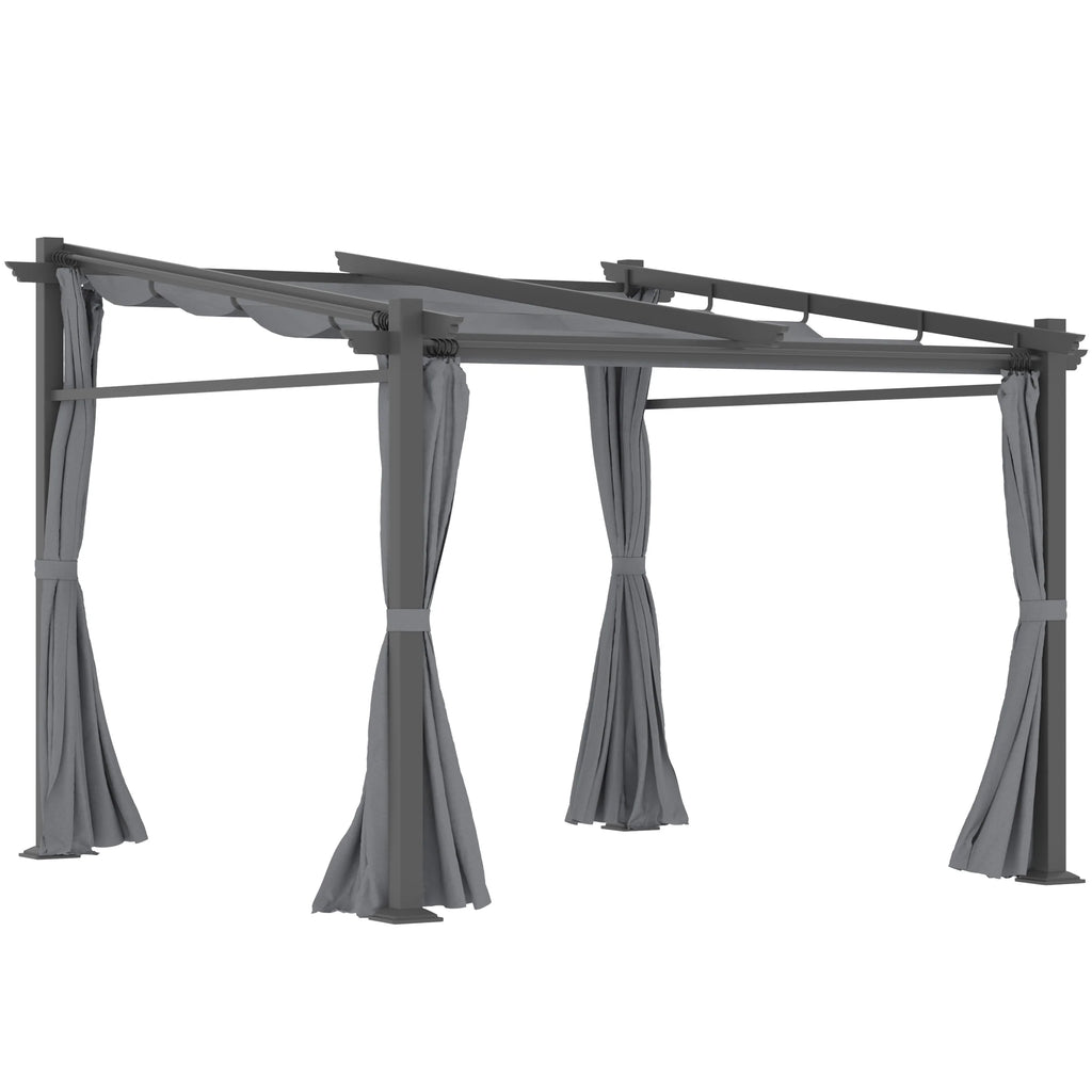 Pergola Outsunny con tetto retrattile e sistema a fune