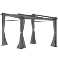 Pergola Outsunny con tetto retrattile e sistema a fune