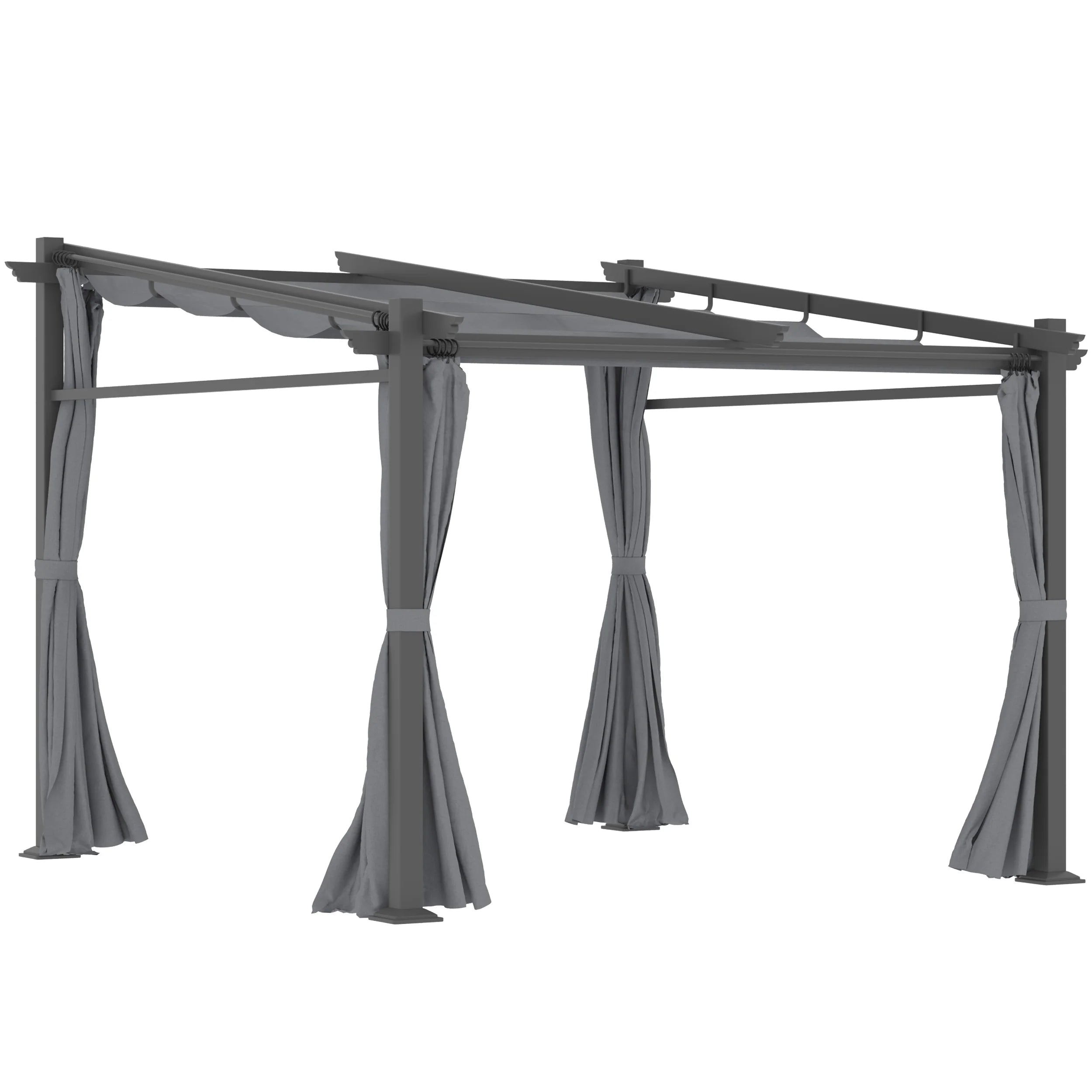 Pergola Outsunny con tetto retrattile e sistema a fune