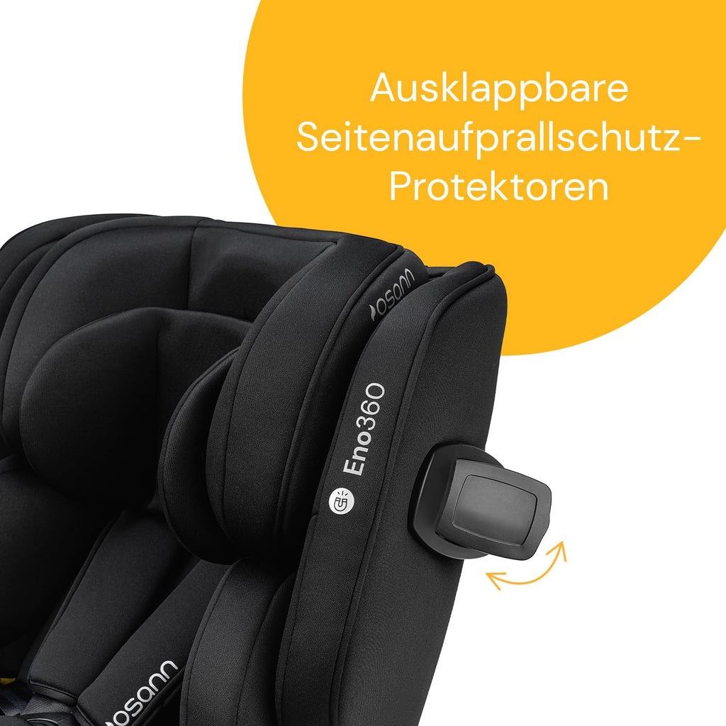 Osann Eno360 i-Size, seggiolino auto girevole 40-150 cm, reboarder con Isofix, seggiolino auto per bambini – Grigio Scuro Melange