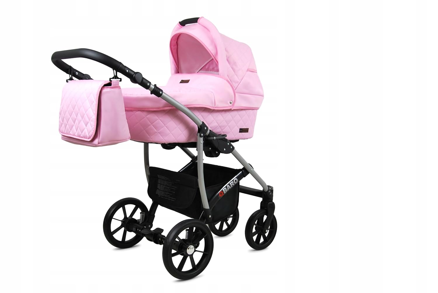 BabyLux® Bambimo Kinderwagen Set 3 in 1 - Qbaro - incl. Babywanne, Buggy Sportsitz, Auto-Babyschale - Autositz - Kinderwagenset - Kombikinderwagen mit Wickeltasche, Regenschutz usw.