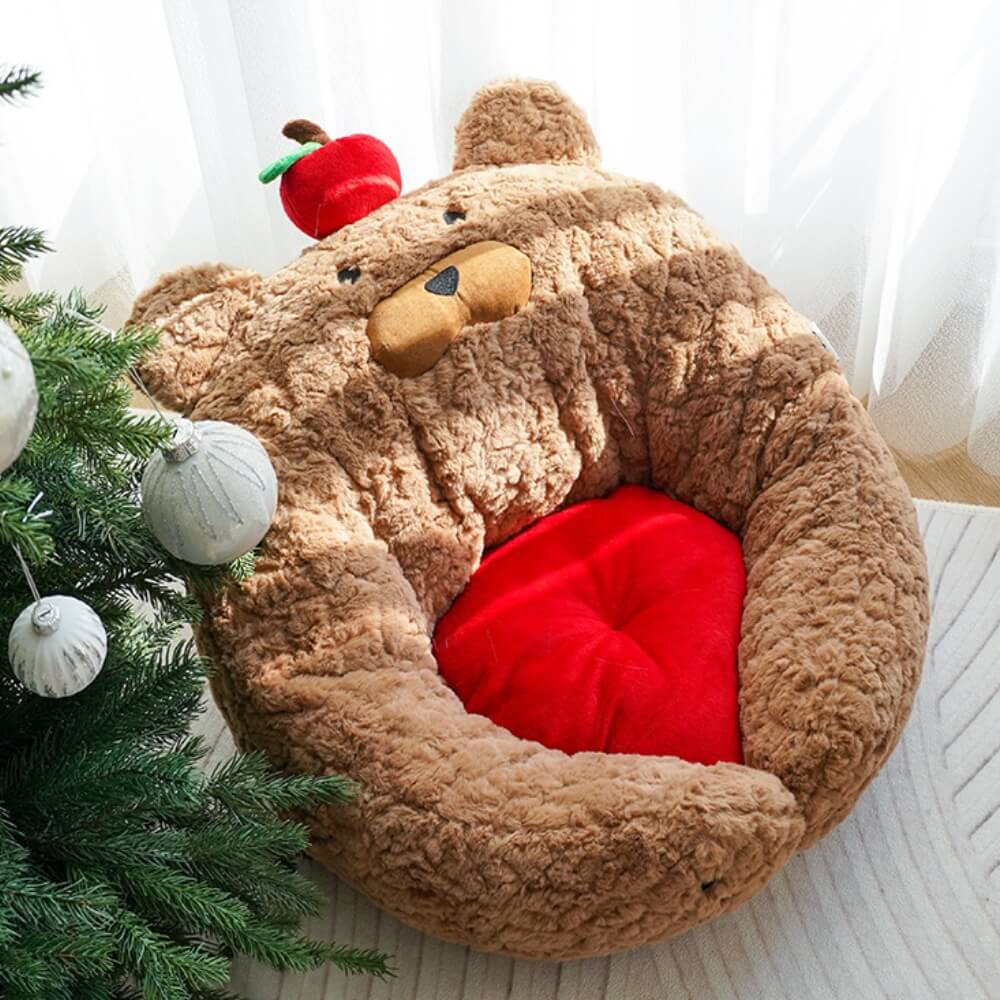 KittyDream – Lettino morbido per gatti a forma di mela per accoglienti rifugi