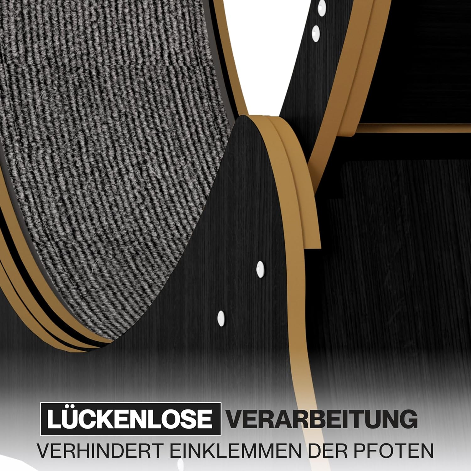 noviclass® Katzenlaufrad Baghira Groß XXL | 132cm Durchmesser Artgerecht für große Katzen | Laufrad für Katzen | Kratzfest, stabil und leise | Geprüfte Qualität und mit Deutscher Anleitung (Holz)