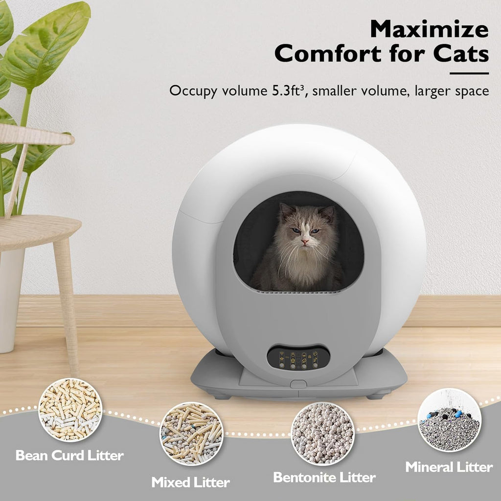 Lettiera Gatto Automatica Elettrica Cat Litter Box Selbstreinigende Automatisches Katzenklo XXL con APP Lettiera Elettrica Chiusa per Gatti di Taglia Grande (Tipo A)