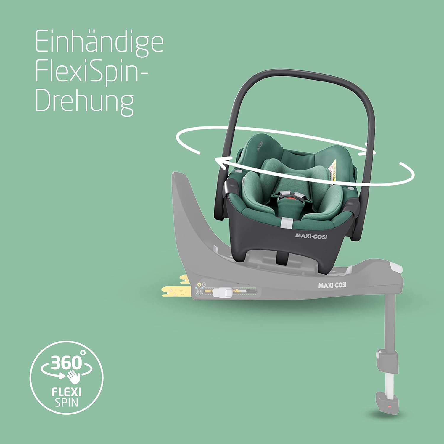 Maxi-Cosi Pearl 360 i-Size baby autositz, autositz 360 grad drehbar, 3 Monate - 4 Jahre (61-105 cm), Drehung mit nur einer Hand, ClimaFlow, Easy-In-Gurt, G-CELL, Authentic Black