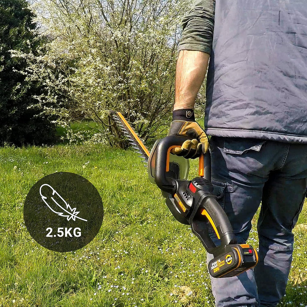 WORX WG263E.9 Nitro Tagliasiepi a batteria 20V, tagli uniformi con meno vibrazioni, potente motore brushless, lunghezza di taglio 54cm, passo dei denti 27mm, senza batteria e caricabatterie