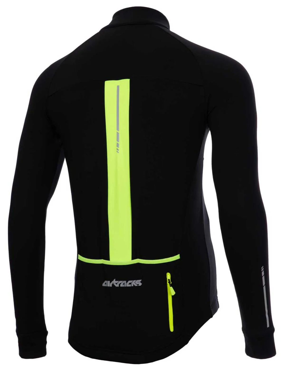 Maglia termica da ciclismo a maniche lunghe Pro Team da uomo - Nero-Neon