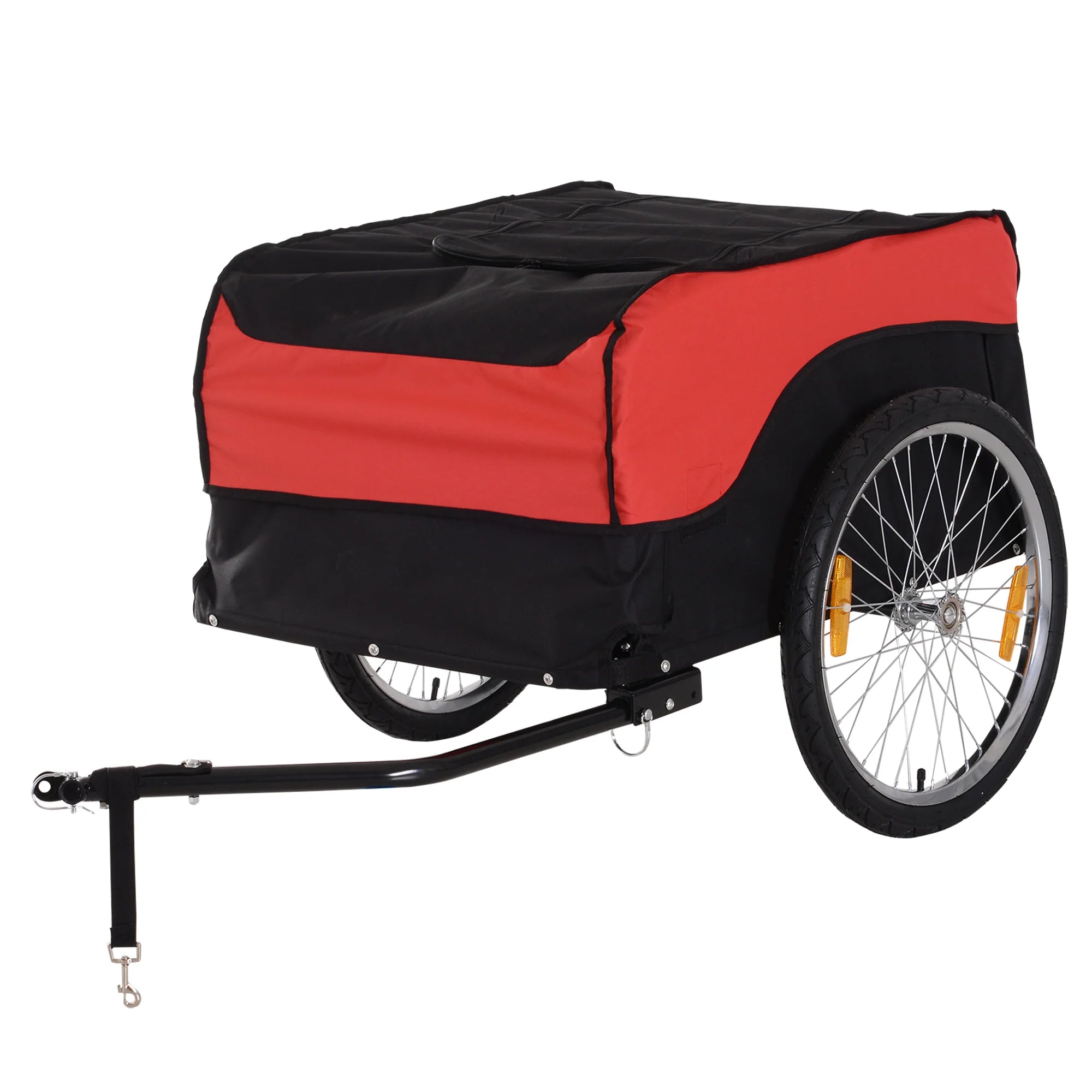 HOMCOM Rimorchio per bici, rimorchio per carico pieghevole con box di trasporto grande