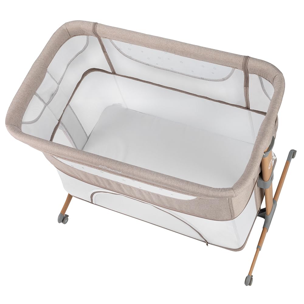 Momi SMART Bed Lettino fianco letto 4-in-1, fino a 15 kg, con materasso, regolabile in altezza
