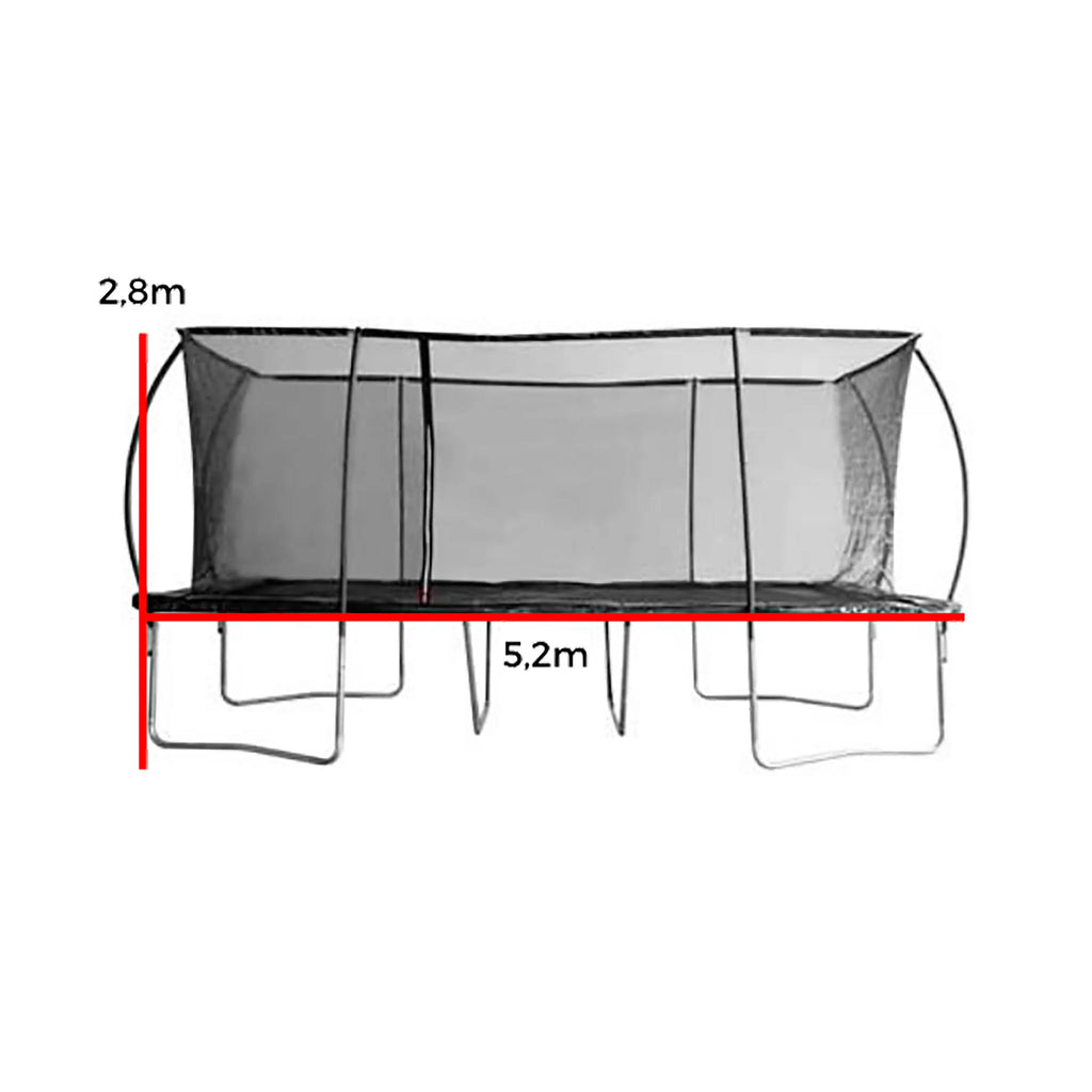 Gymsport Trampolino Rettangolare Advance, 5,2x3m, nero