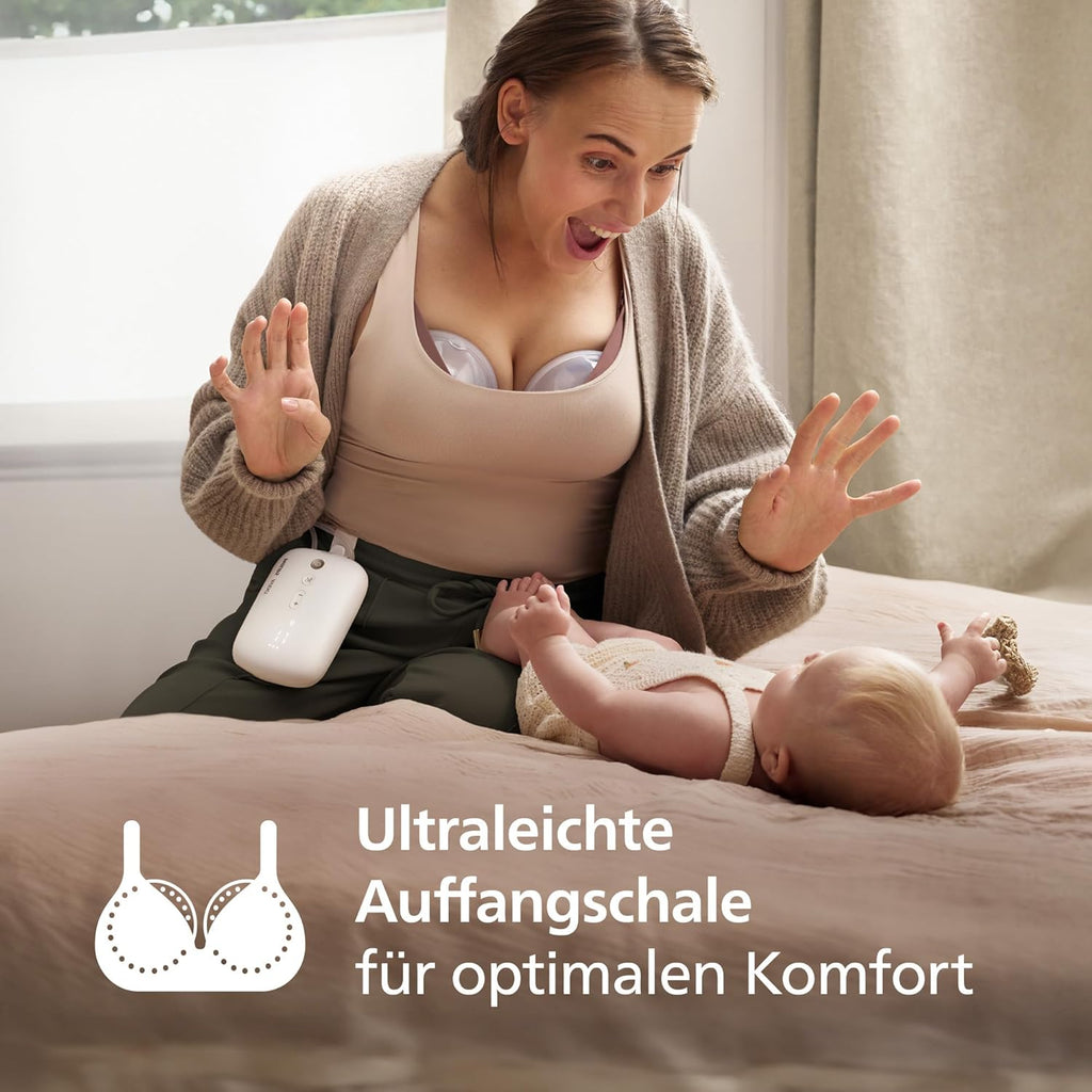 Philips Avent Set di base per tiralatte a mani libere, motore di livello ospedaliero, riproduce il ritmo di suzione del bambino, fino a 85 cicli al minuto, modello SCD553/11