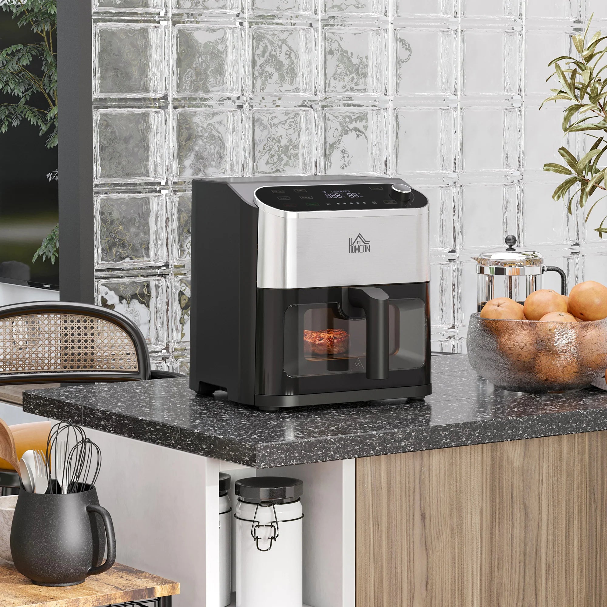 HOMCOM Heißluftfritteuse Airfryer fettarm schnelles Garen