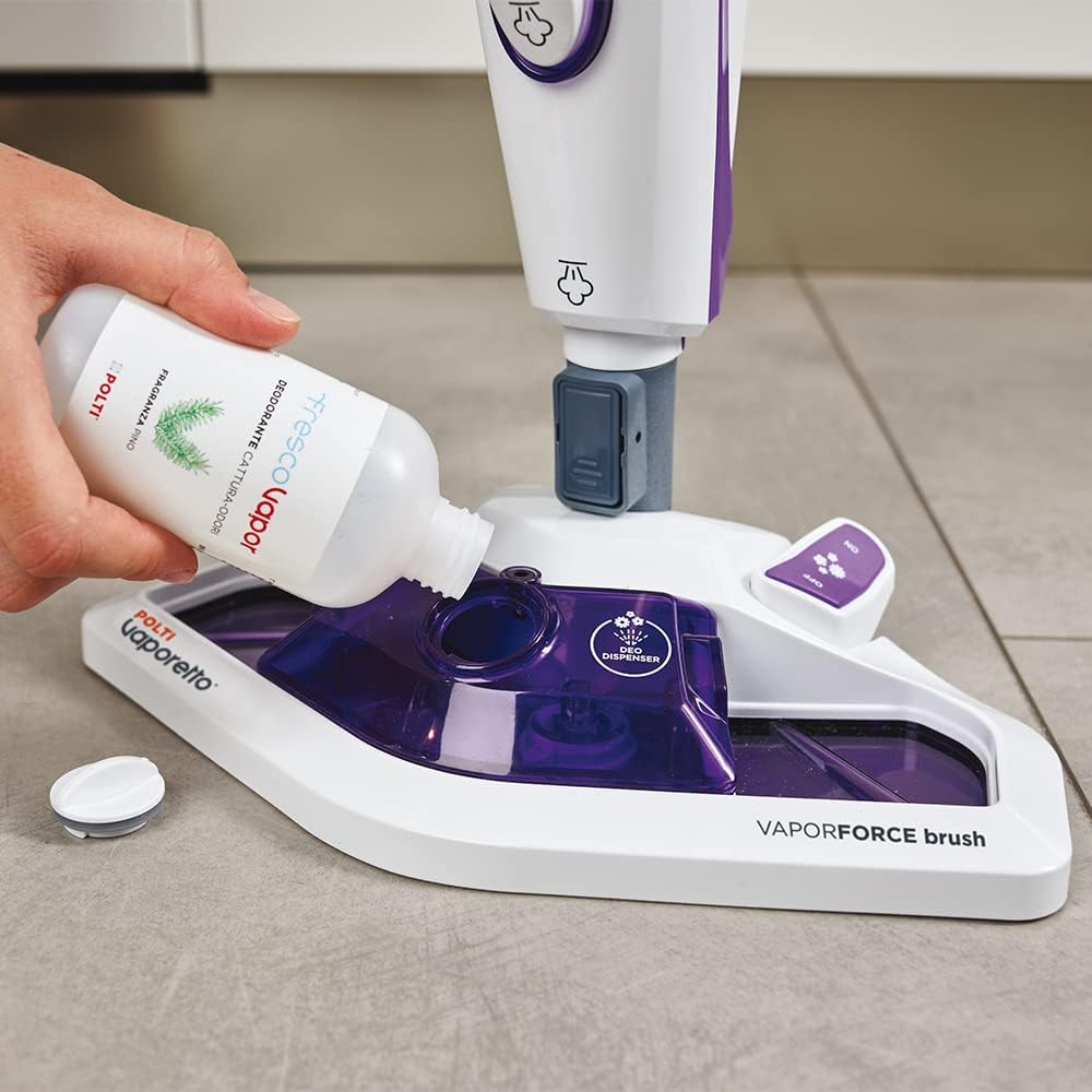 POLTI Vaporetto SV460_Double Dampfbesen, Doppelfunktion mit tragbarem Dampfreiniger, ttet und beseitigt 99,9%* der Viren, Keime und Bakterien, mit zuszlichen Wischtüchern, 17 Zubehrteile