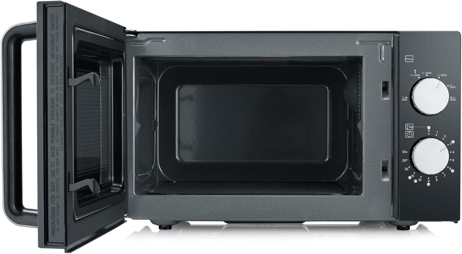 SEVERIN 2-in-1 Mikrowelle mit Grill 800 W, Grillofen mit 25 L Kapazitt und 9 Leistungsstufen, Mikrowelle mit Grillrost und Drehteller, silber, MW 7785