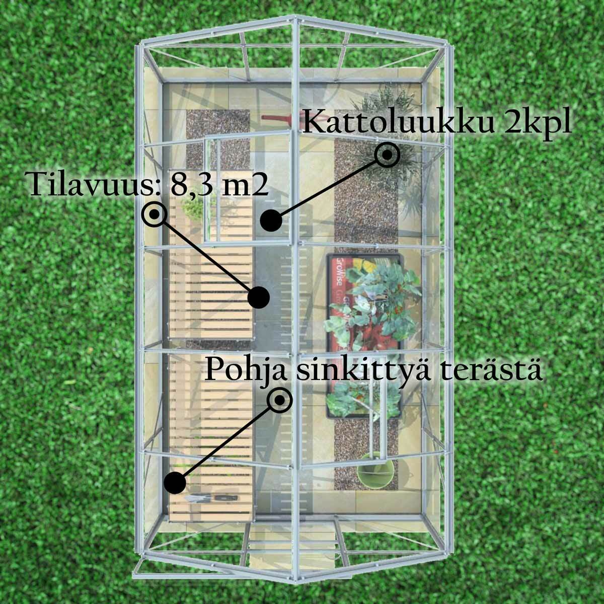 Serra Lykke Gewchshaus Argento 8,3 m²
