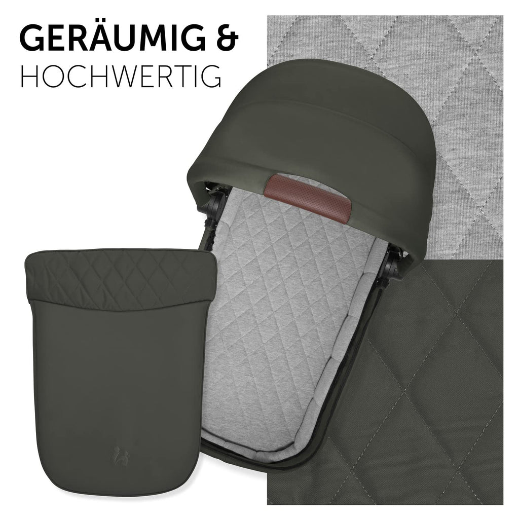 hauck Kinderwagen mit Beindecke Walk N Care ab Geburt bis 22 kg mit Liegefunktion, Becherhalter, Sitz Wendbar & Höhenverstellbar, Gummireifen, Teleskopgriff, UPF 50+, Zusammenklappbar (Dark Navy Blue9