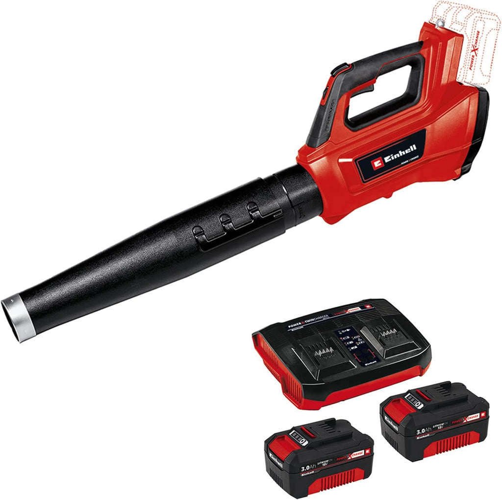 Soffiatore a batteria Einhell Professional GP-LB 36/210 Li E-Solo Power X-Change (Agli ioni di litio, potenza di soffiaggio 816 m³/h, interruttore turbo, tubo in 3 parti + staccabile, senza batteria e caricabatterie)