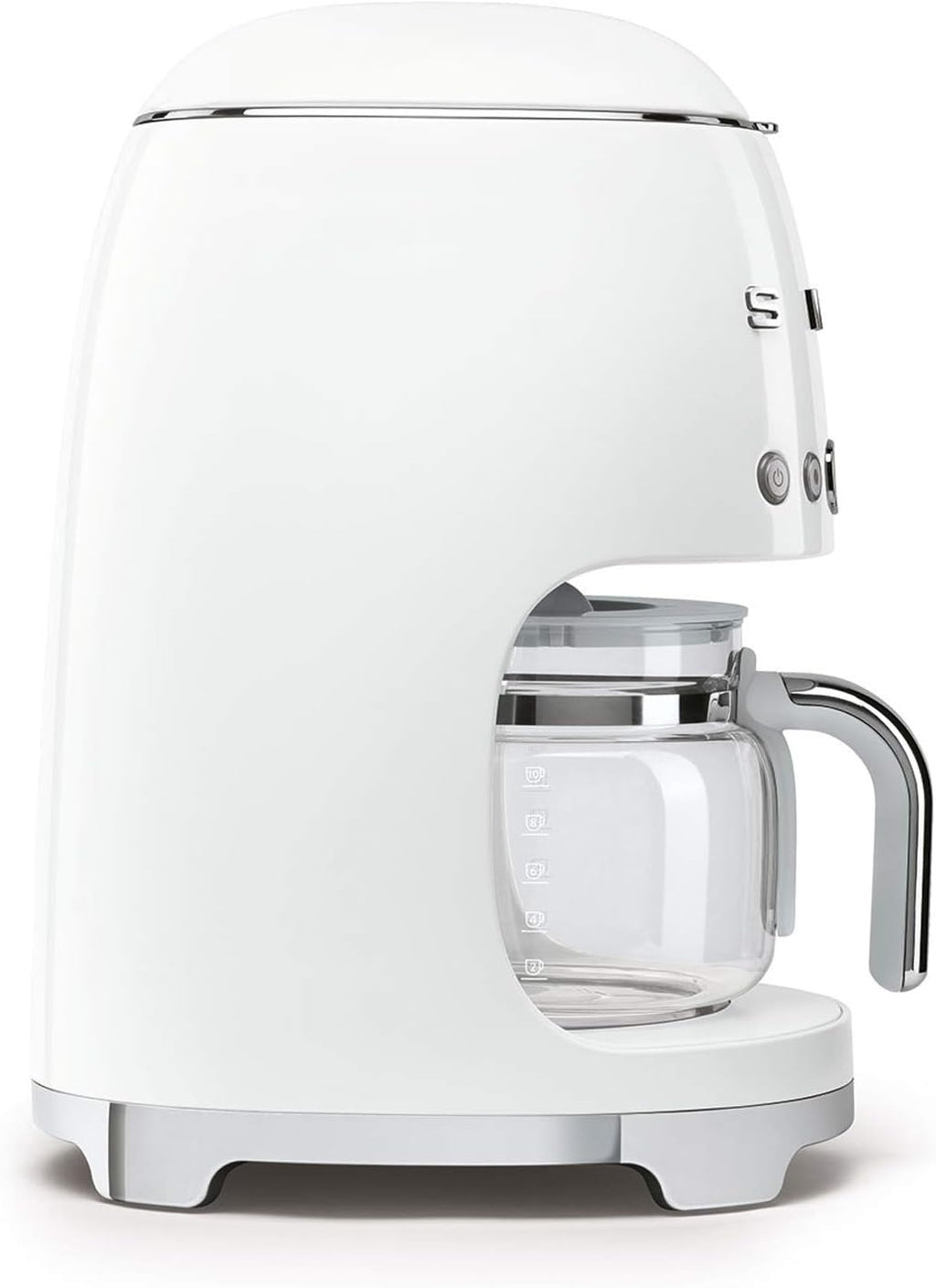Smeg, DCF02BLMEU, Macchina da caffè con filtro, Funzione aroma e avvio automatico, Caraffa in vetro fino a 12 tazze, 2 livelli di intensità, Funzione di mantenimento del calore, 1050W, Nero opaco