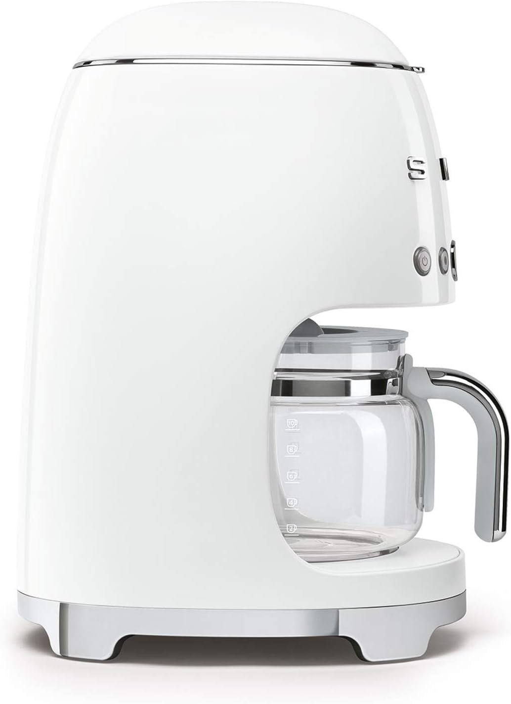 Smeg, DCF02BLMEU, Macchina da caffè con filtro, Funzione aroma e avvio automatico, Caraffa in vetro fino a 12 tazze, 2 livelli di intensità, Funzione di mantenimento del calore, 1050W, Nero opaco