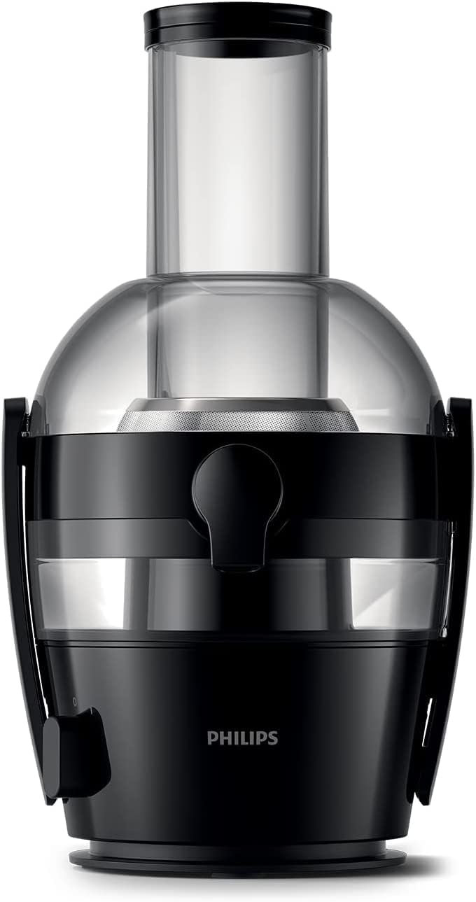 Philips Centrifuga – 1100W, 2L, App di ricette HomeID, Apertura extra-large, QuickClean (HR1921/20), 25 x 43.2 x 29.6 cm, Acciaio inossidabile