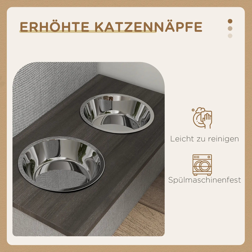 Set di 2 ciotole in acciaio inossidabile grigio 78x48x49,5 cm