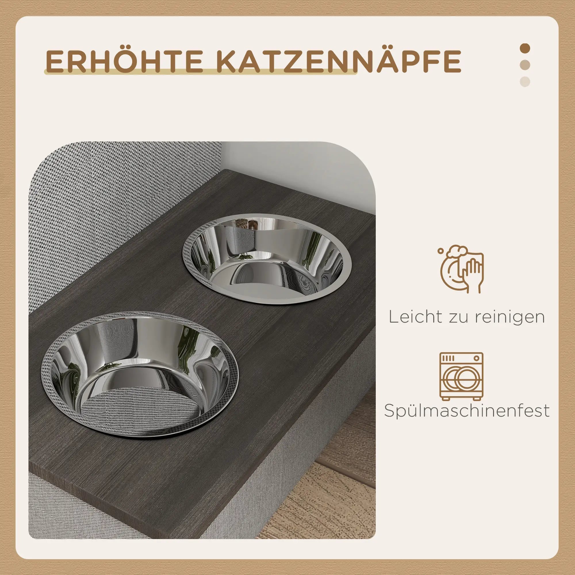 Set di 2 ciotole in acciaio inossidabile grigio 78x48x49,5 cm